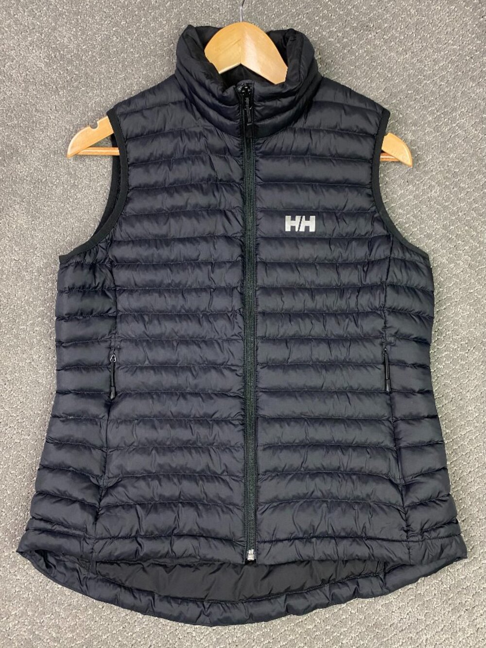 Helly Hansen Puffer Vest Womens Medium Black Sirdal Insulated Quilted Hiking